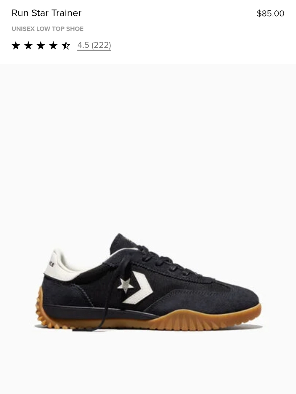 Converse Run Star Trainer Low-Top Sneakers - Black, White, Honey
